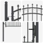 vidaXL Πύλη Φράχτη με Ακίδες EMMEN 150 x 100 cm Γκρι