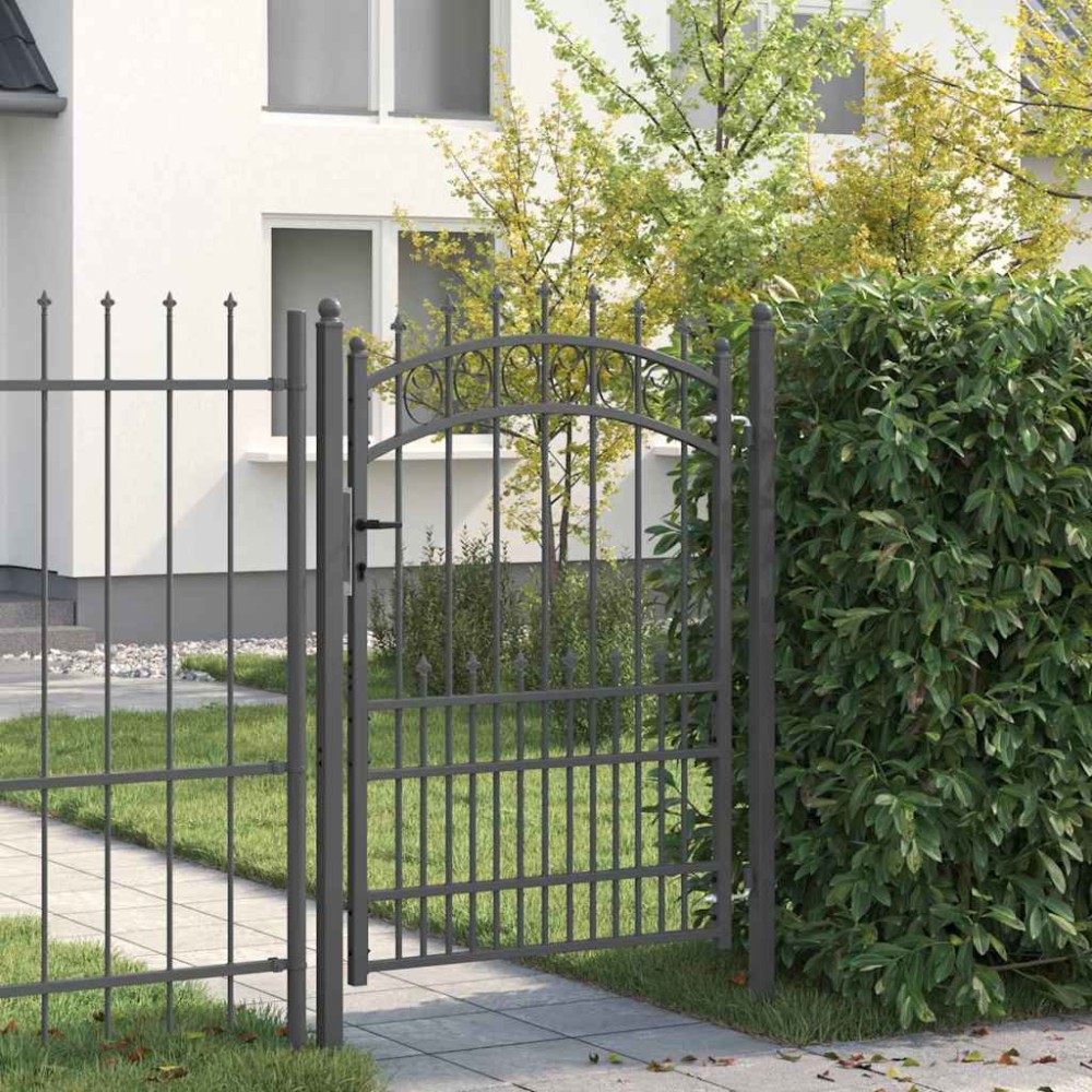vidaXL Πύλη Φράχτη με Ακίδες EMMEN 170 x 100 εκ. Γκρι