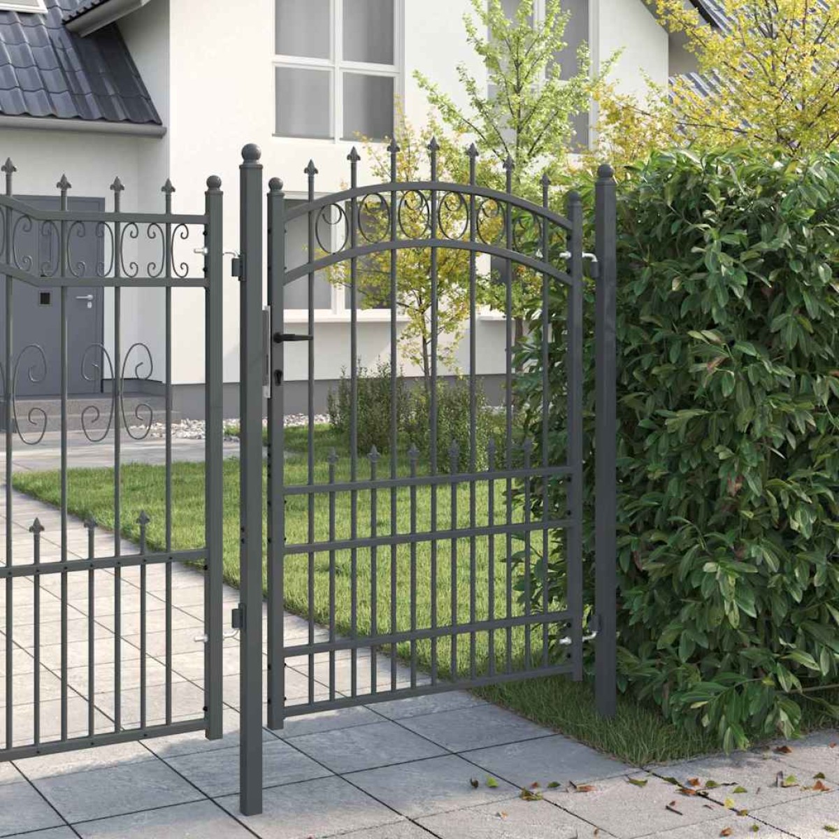 vidaXL Πύλη Φράχτη με Ακίδες EMMEN 170 x 100 εκ. Γκρι
