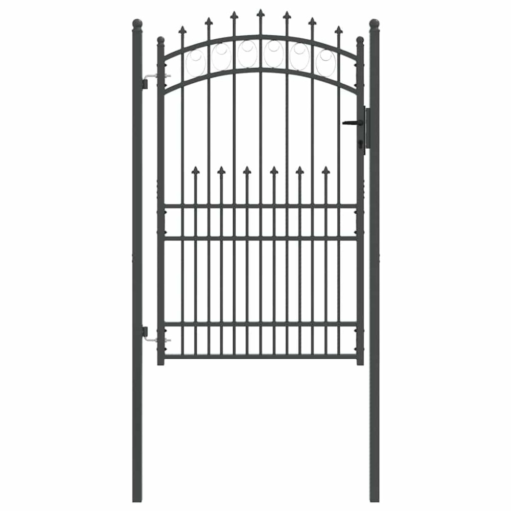 vidaXL Πύλη Φράχτη με Ακίδες EMMEN 200 x 100 cm Γκρι