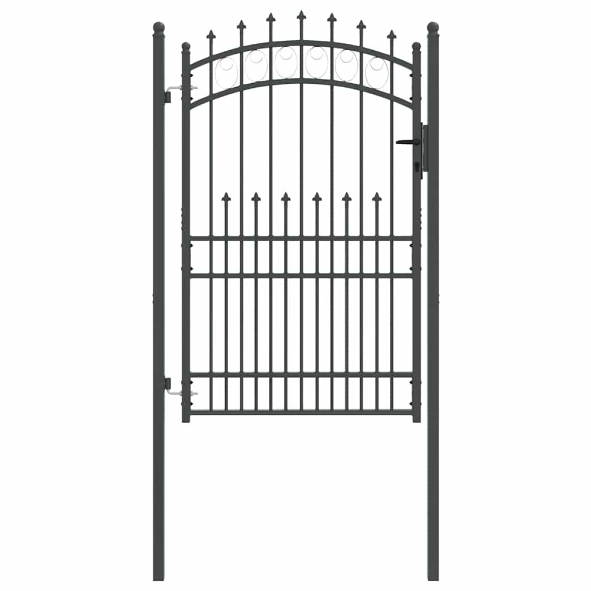 vidaXL Πύλη Φράχτη με Ακίδες EMMEN 200 x 100 cm Γκρι