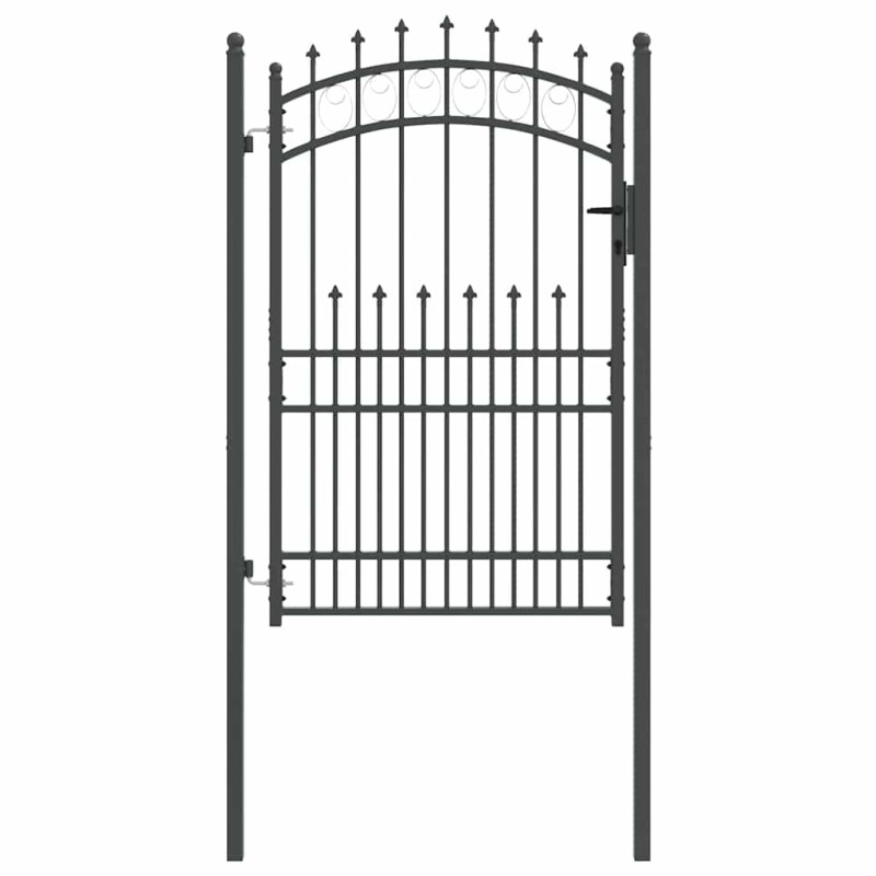 vidaXL Πύλη Φράχτη με Ακίδες EMMEN 200 x 100 cm Γκρι