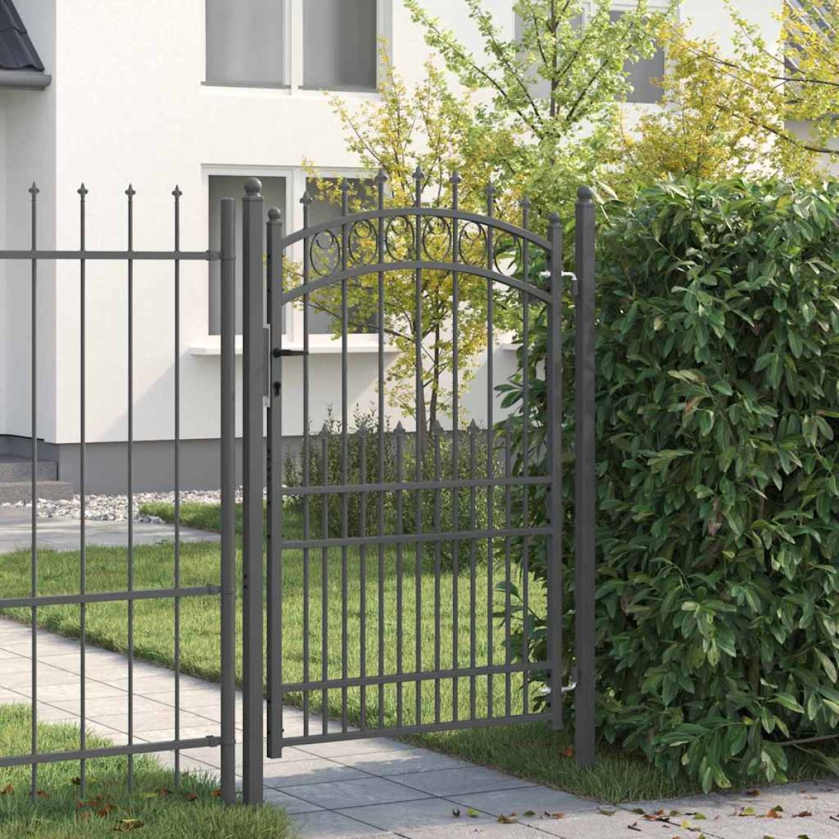 vidaXL Πύλη Φράχτη με Ακίδες EMMEN 200 x 100 cm Γκρι