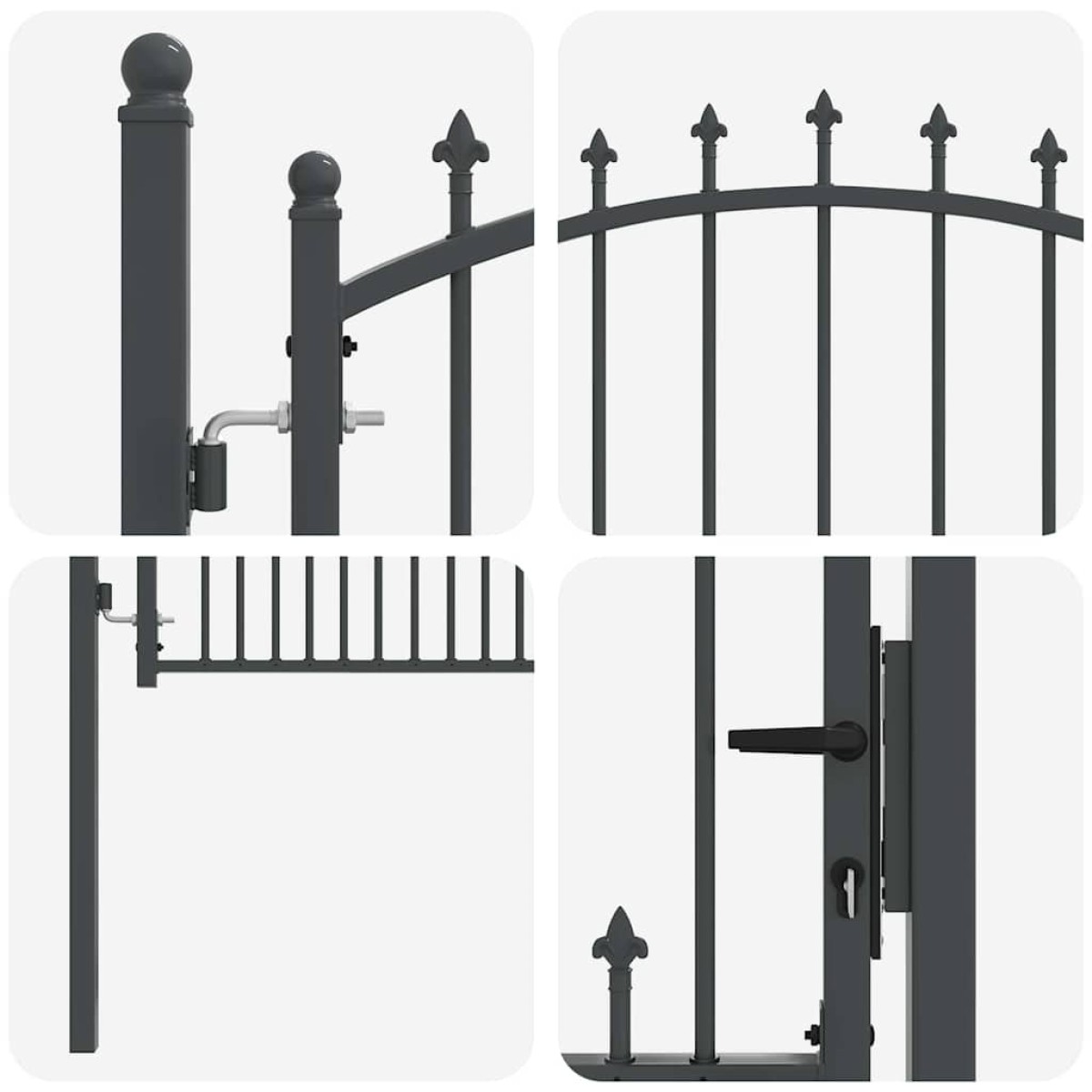 vidaXL Πύλη Φράχτη με Ακίδες EMMEN 150 x 100 cm
