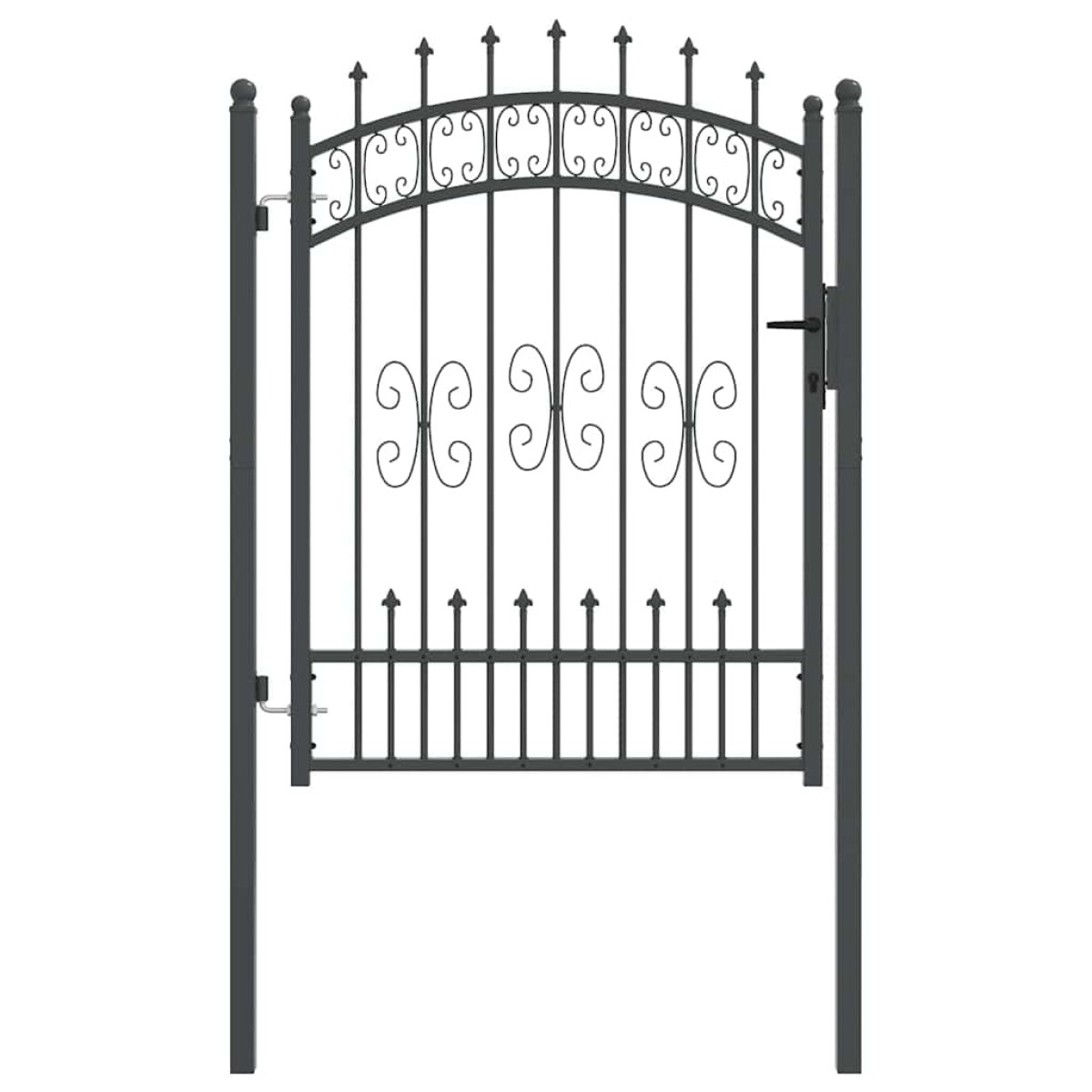 vidaXL Πύλη Φράχτη με Στρογγυλή Κορυφή KAMPEN 103 x 175 cm Κλειδώσιμο