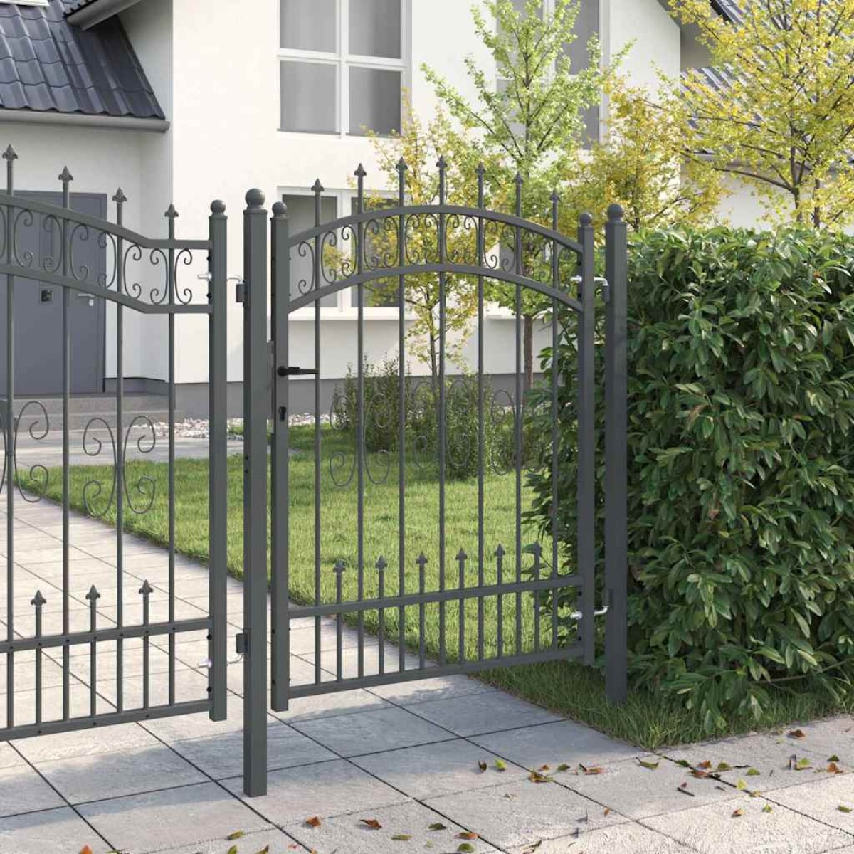 vidaXL Πύλη Φράχτη με Στρογγυλή Κορυφή KAMPEN 103 x 175 cm Κλειδώσιμο