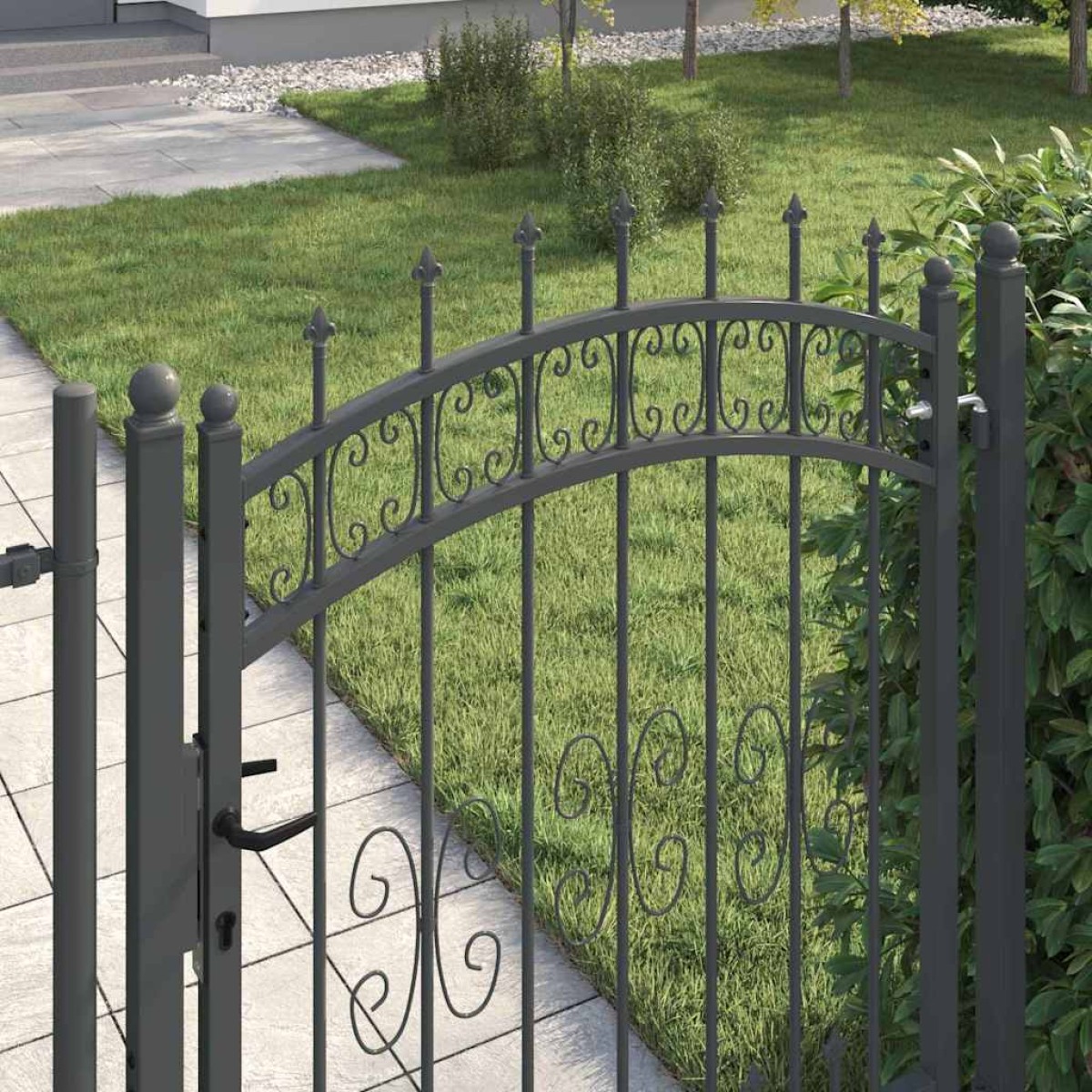 vidaXL Πύλη Φράχτη με Στρογγυλή Κορυφή KAMPEN 103 x 175 cm Κλειδώσιμο