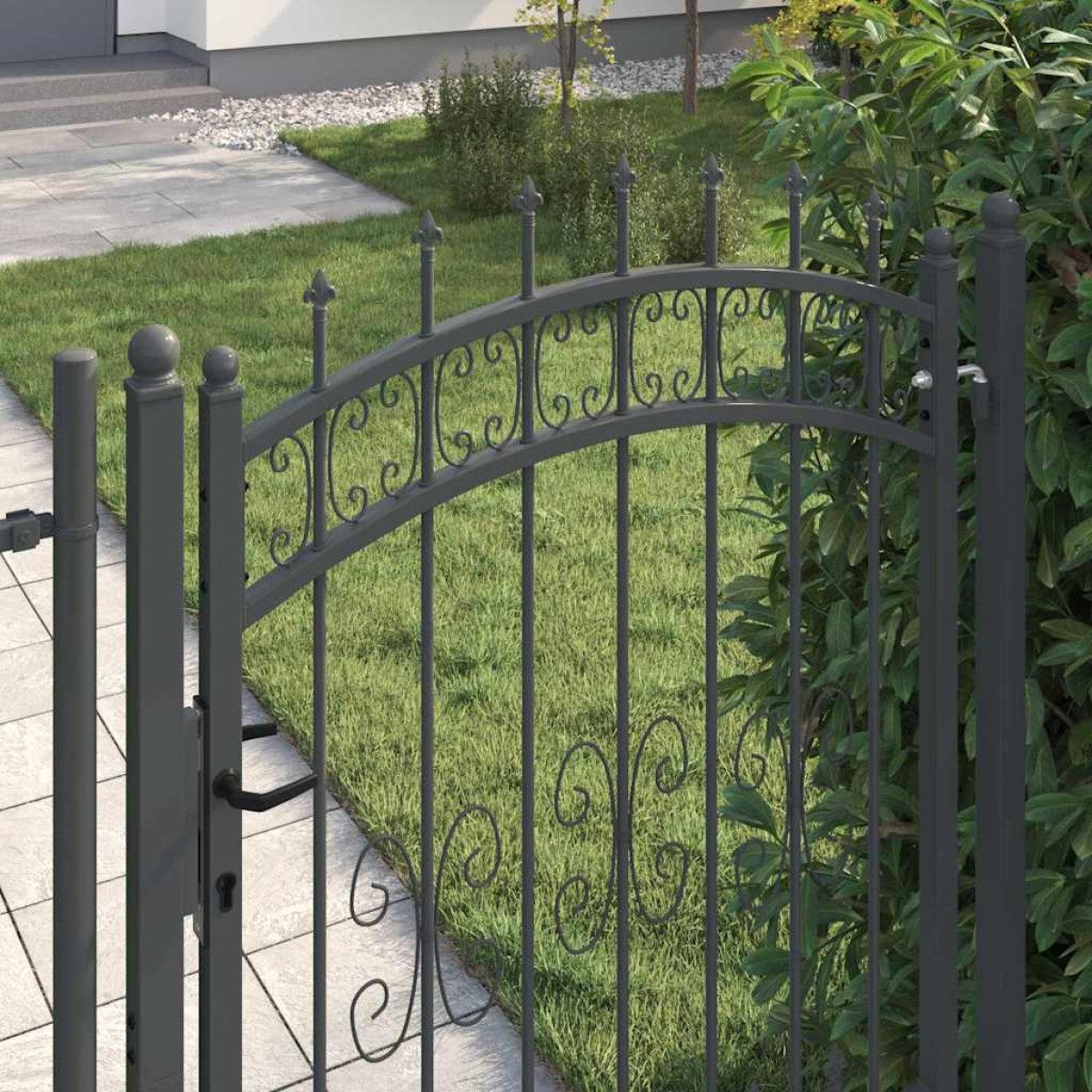 vidaXL Πύλη Φράχτη με Στρογγυλή Κορυφή KAMPEN 103 x 200 cm Κλειδώσιμο
