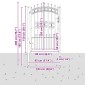 vidaXL Πύλη Φράχτη με Στρογγυλή Κορυφή KAMPEN 103 x 200 cm Κλειδώσιμο