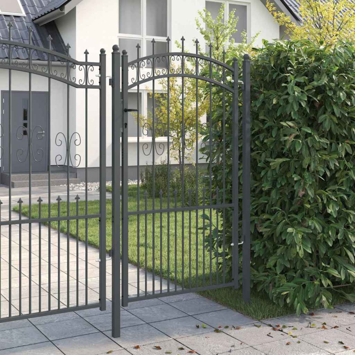 vidaXL Πύλη Φράχτη με Στρογγυλή Κορυφή KAMPEN 103 x 175 cm Κλειδώσιμο