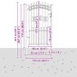 vidaXL Πύλη Φράχτη με Στρογγυλή Κορυφή KAMPEN 103 x 175 cm Κλειδώσιμο
