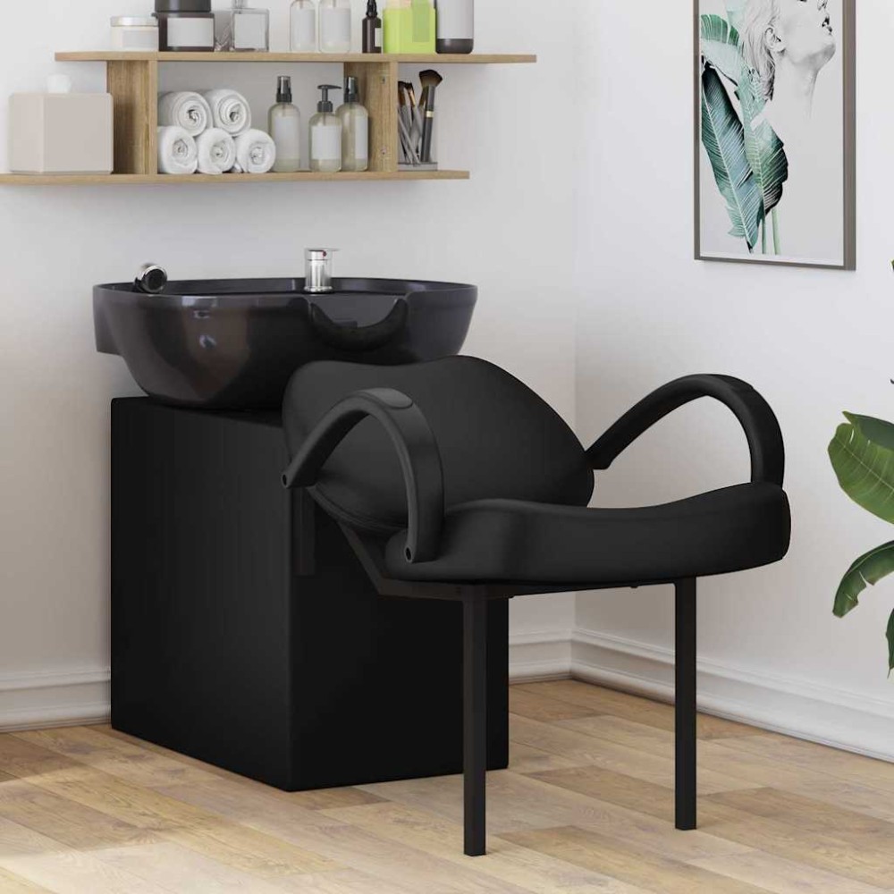 vidaXL Καρέκλα Σαμπουάν Μαύρο 136 x 60 x 92 εκ. PVC