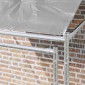 vidaXL Κλουβί Σκυλιού με Στέγη Ασημί 200 x 200 x 258 εκ Χάλυβας και PE