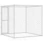 vidaXL Κλουβί σκύλου Ασημί 200 x 200 x 200 cm Επικαλυμμένος Χάλυβας