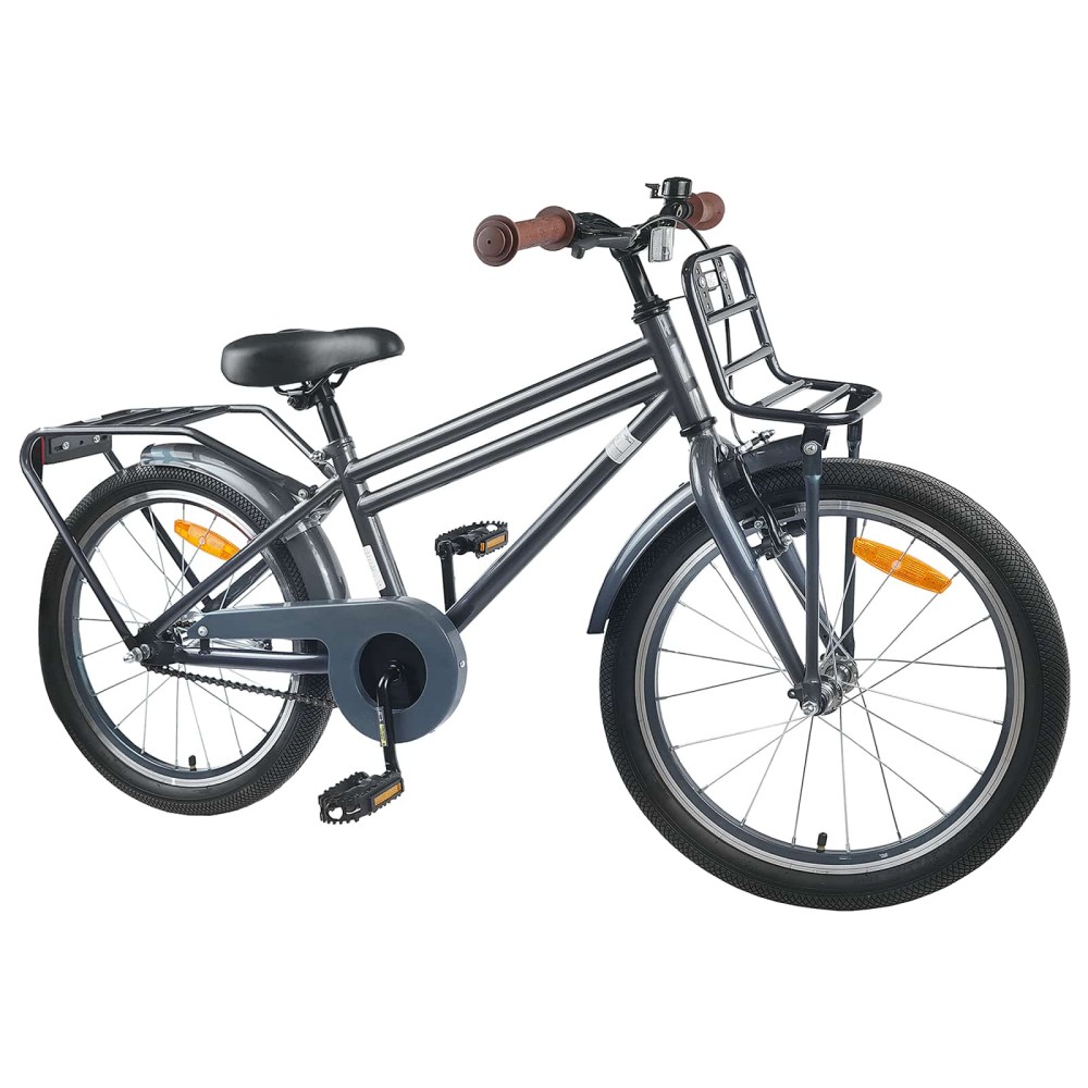 vidaXL Παιδικό Ποδήλατο 18 ίντσες για 5-7 ετών Σκούρο Γκρι
