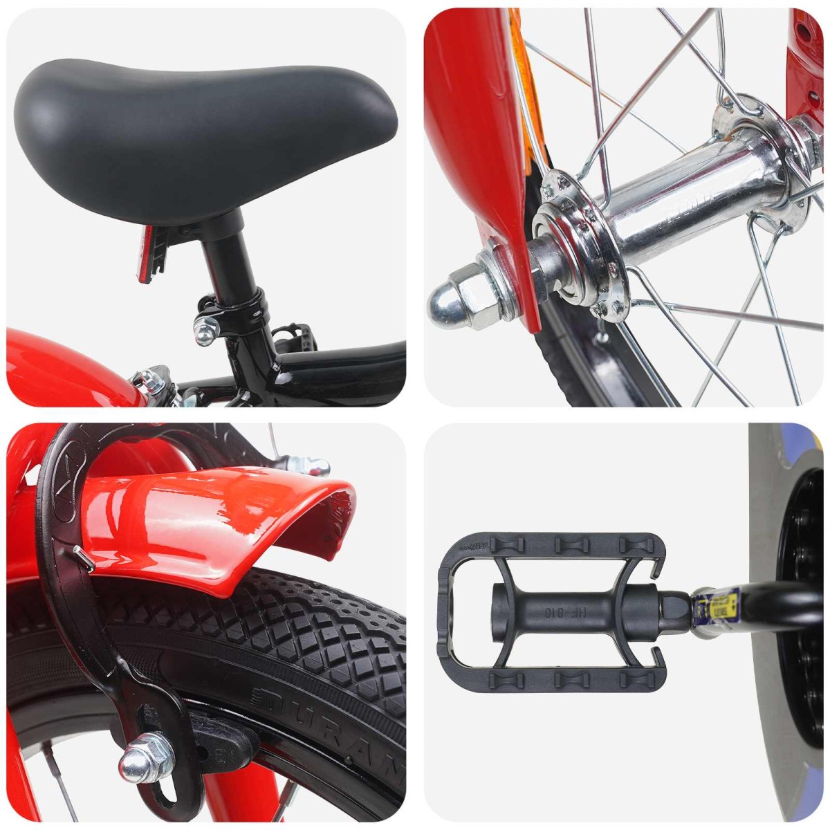 vidaXL Παιδικό Ποδήλατο 16 ίντσες για 4-6 ετών Μαύρο Κόκκινο