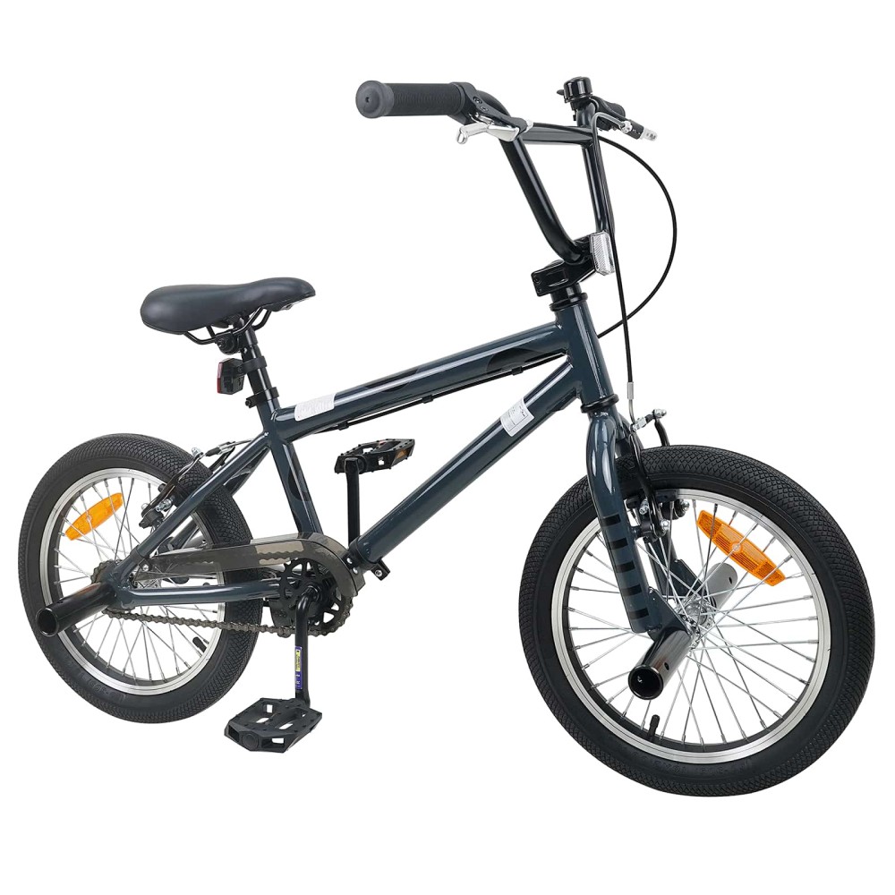 vidaXL BMX Ποδήλατο 16 ίντσες για παιδιά 5-8 ετών Σκούρο Γκρι