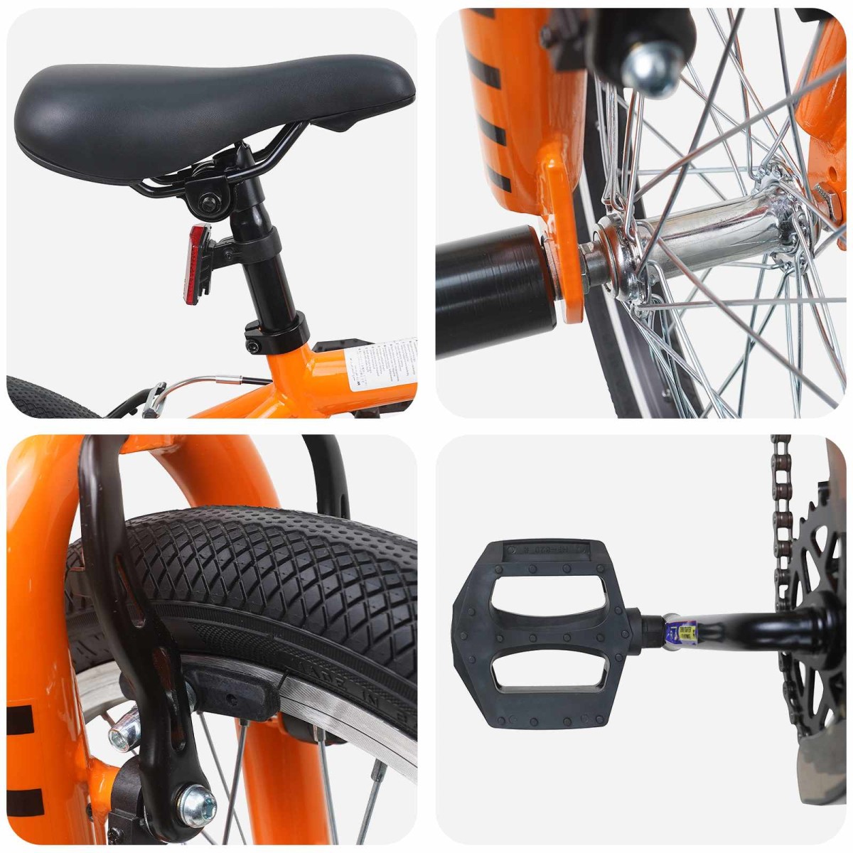 vidaXL BMX Ποδήλατο 16 ίντσες για παιδιά 5-8 ετών Πορτοκαλί