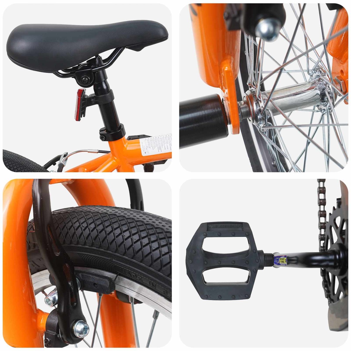 vidaXL BMX Ποδήλατο 16 ίντσες για παιδιά 5-8 ετών Πορτοκαλί