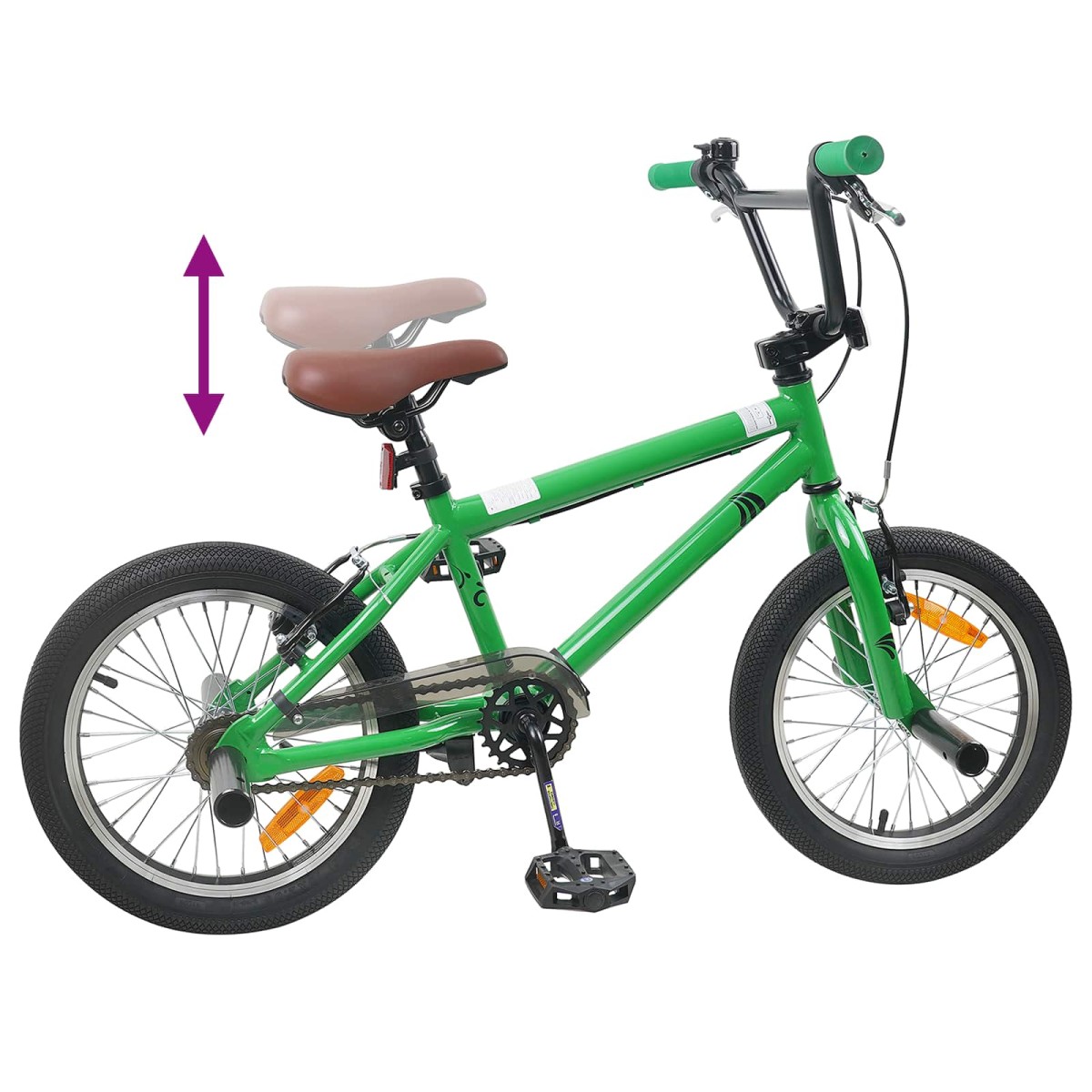 vidaXL BMX Ποδήλατο 18 ίντσες για 7-10 ετών Πράσινο