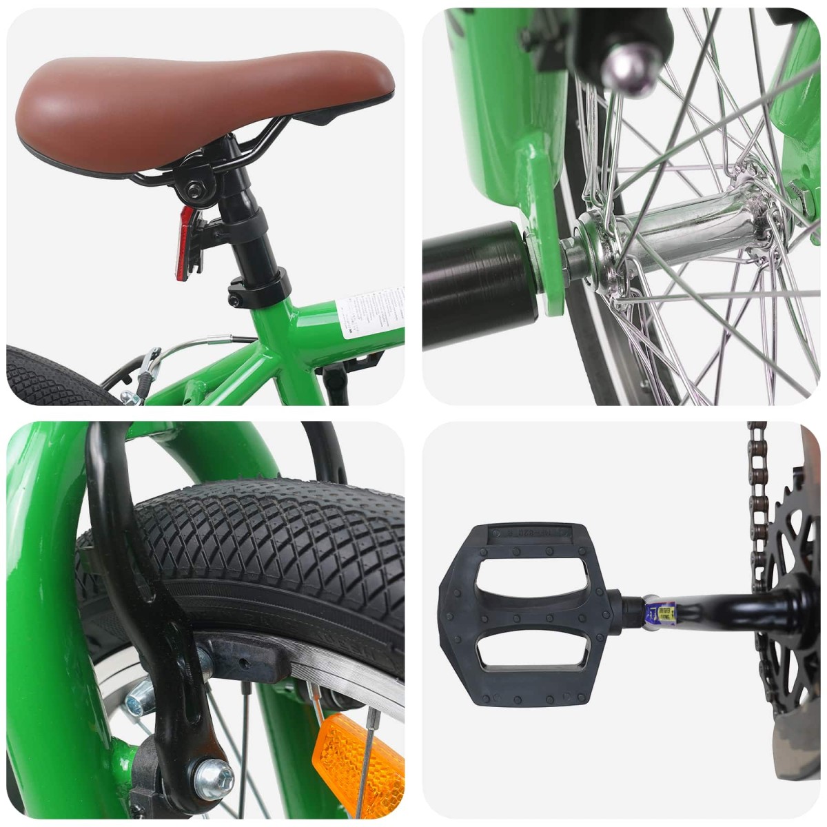 vidaXL BMX Ποδήλατο 20 ίντσες για πάνω από 9 ετών Πράσινο