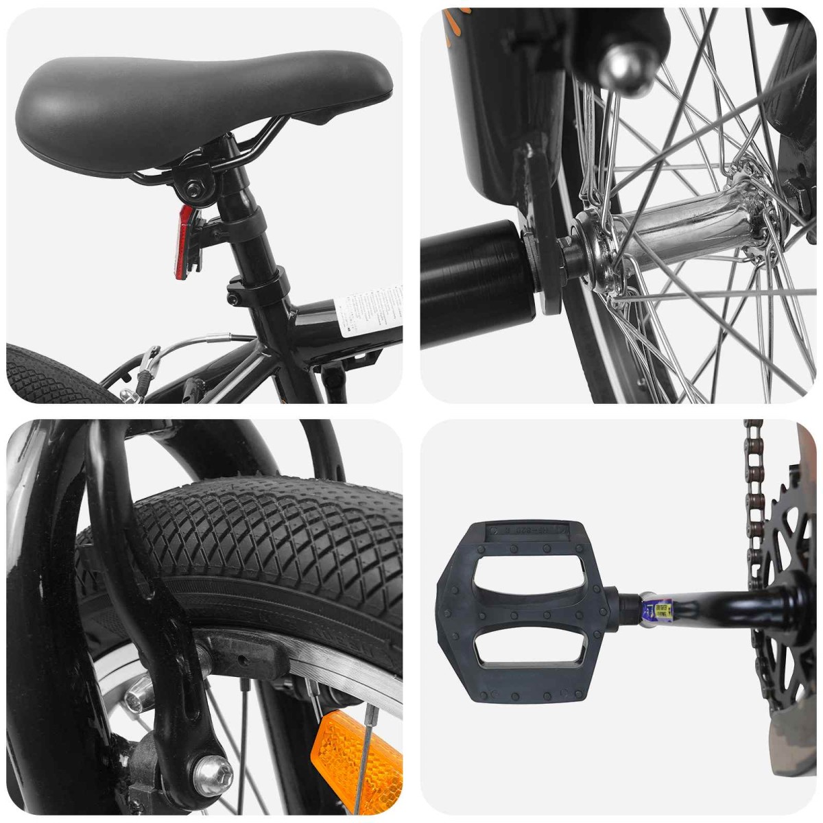 vidaXL BMX Ποδήλατο 20 ίντσες για 9 ετών Μαύρο