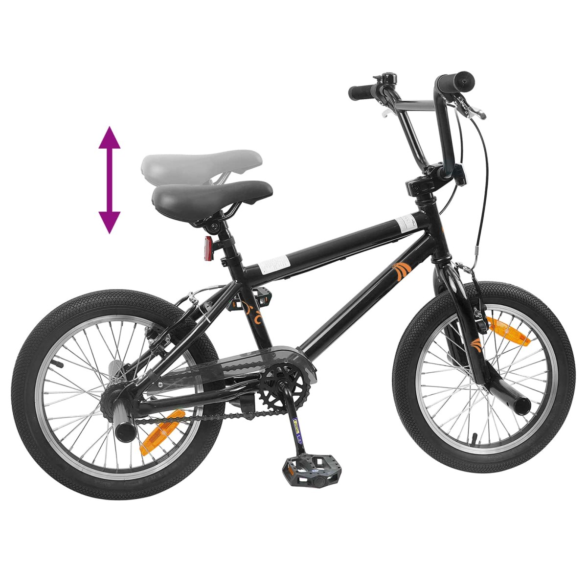 vidaXL BMX Ποδήλατο 20 ίντσες για 9 ετών Μαύρο