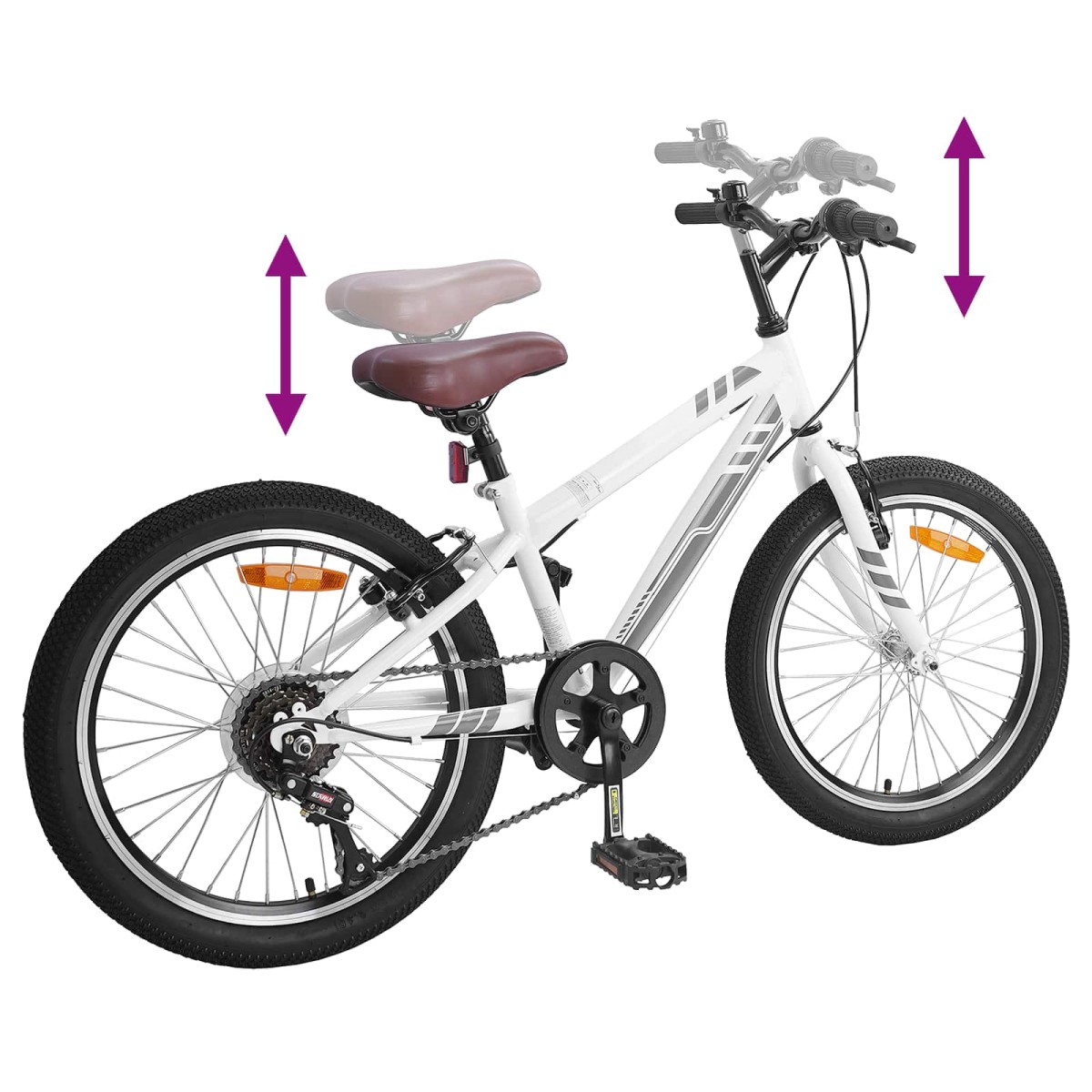 vidaXL Ορεινό Ποδήλατο 20 ίντσες 6-Speed για παιδιά 5-8 ετών Λευκό