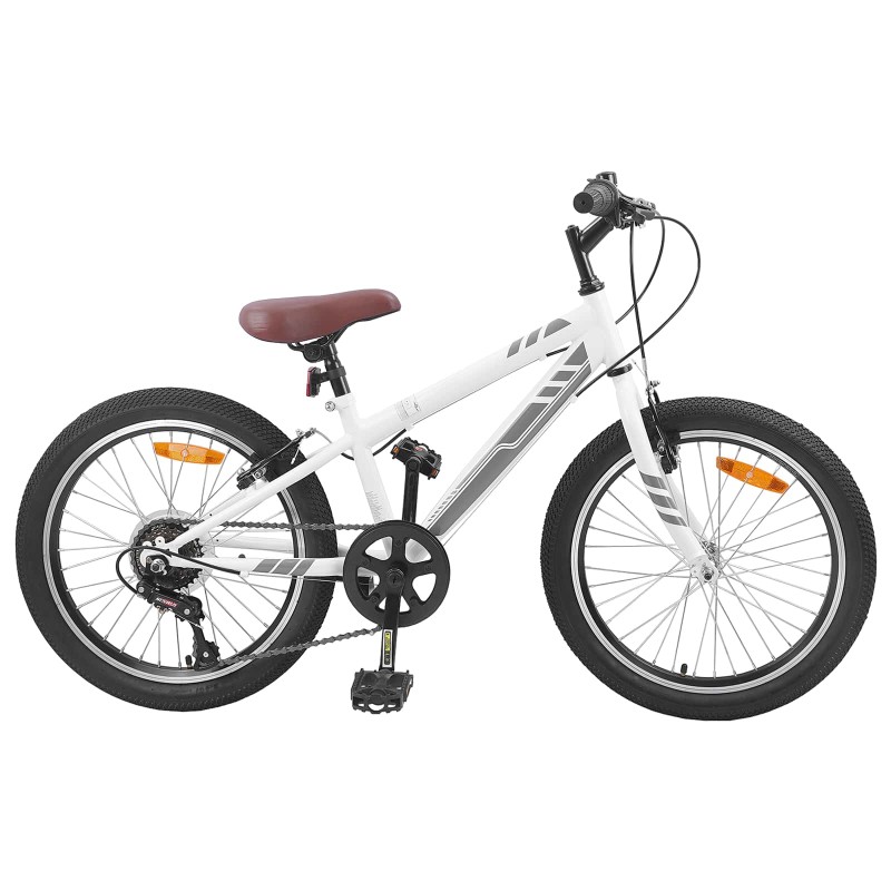 vidaXL Ορεινό Ποδήλατο 24 ίντσες 6-Speed για 8-12 ετών Λευκό