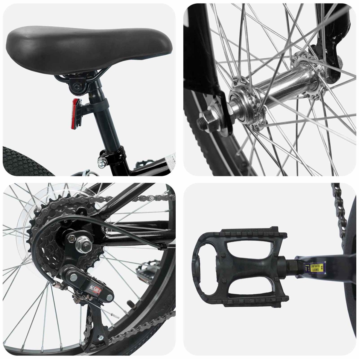 vidaXL Ορεινό Ποδήλατο 20 ίντσες 6-Speed Για παιδιά 5-8 ετών Μαύρο