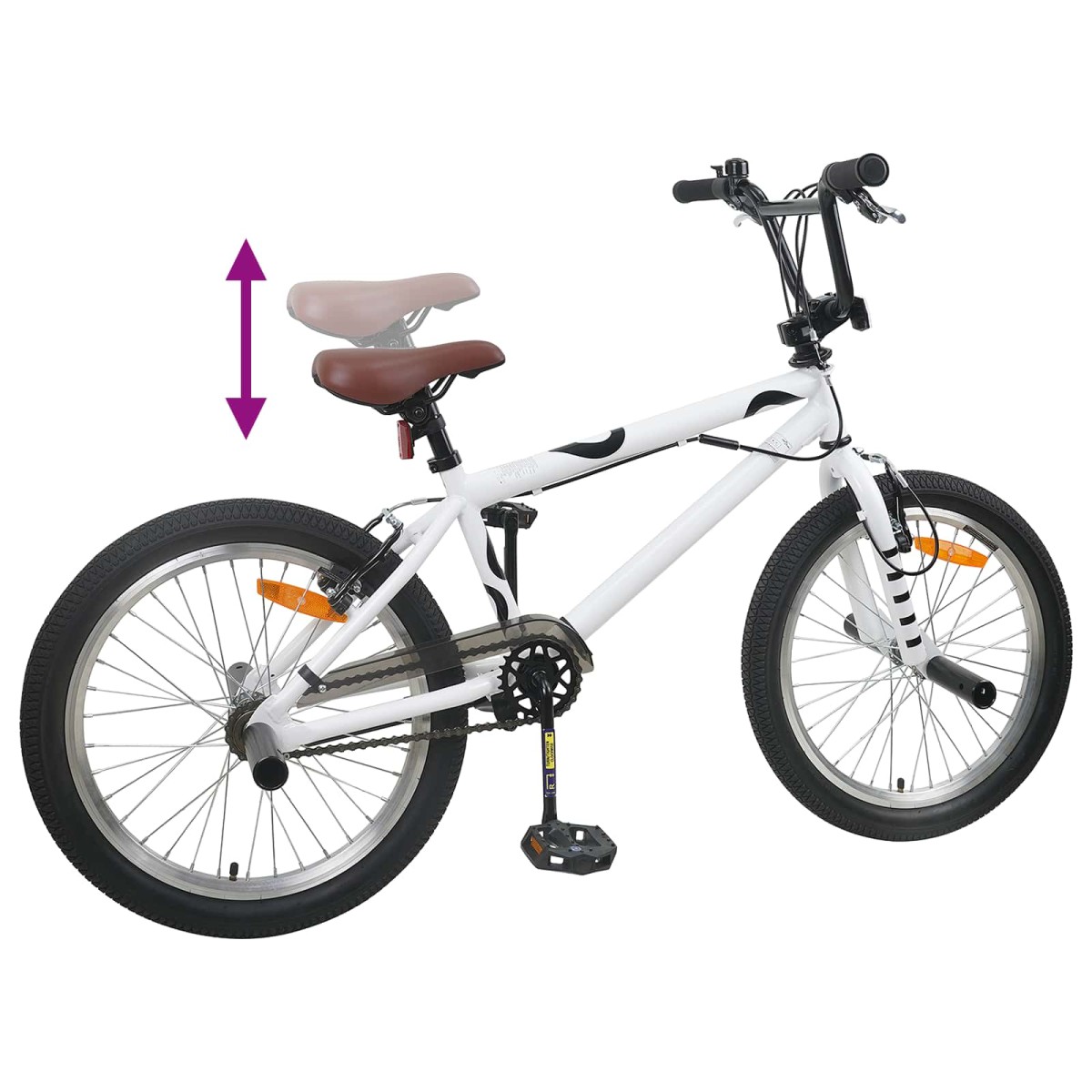 vidaXL BMX Ποδήλατο 20 ίντσες για πάνω από 9 ετών Λευκό