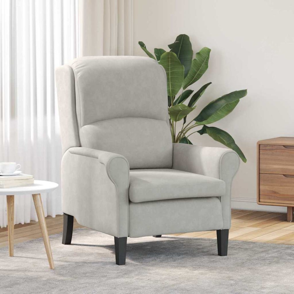 vidaXL Πολυθρόνα Ανοιχτό γκρι 76 x 94 x 102 εκ. Μικροΐνες
