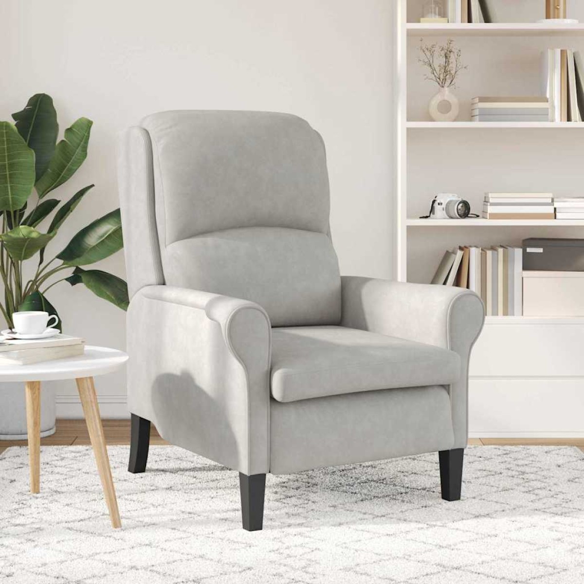 vidaXL Πολυθρόνα Ανοιχτό γκρι 76 x 94 x 102 εκ. Μικροΐνες