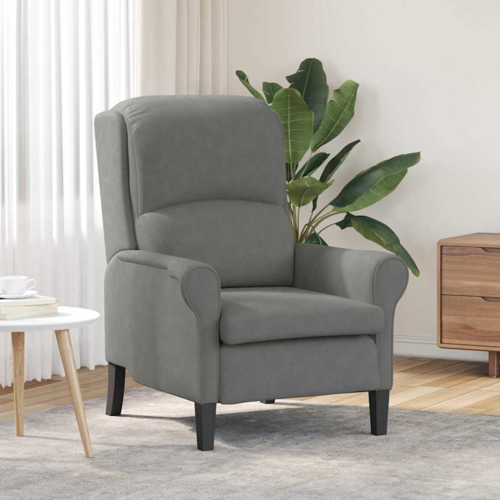vidaXL Πολυθρόνα Σκούρο γκρι 76 x 94 x 102 εκ. Μικροΐνες