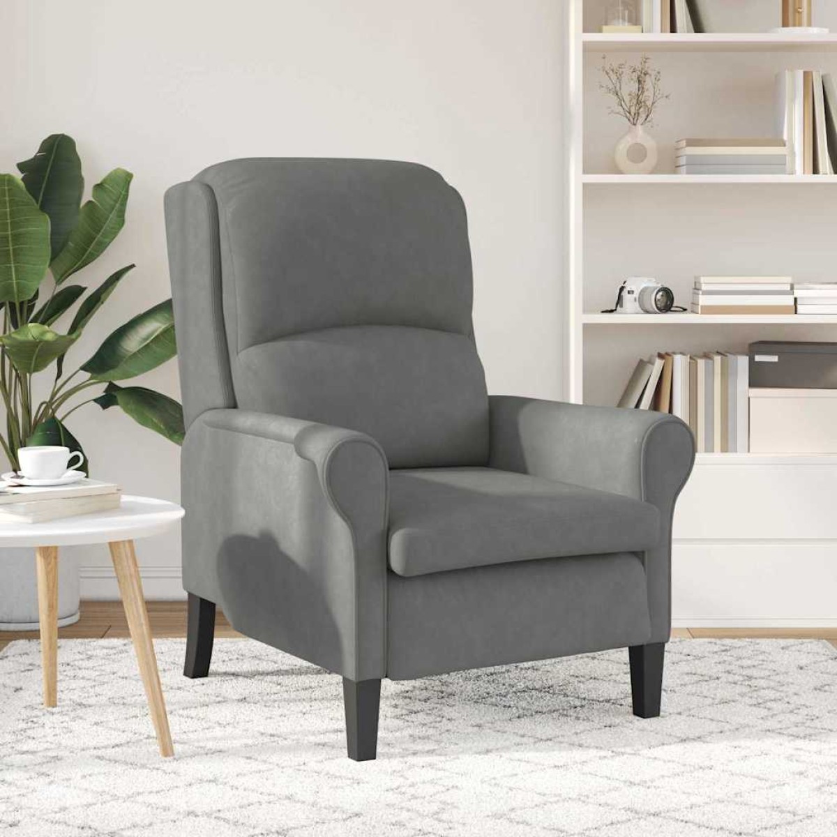 vidaXL Πολυθρόνα Σκούρο γκρι 76 x 94 x 102 εκ. Μικροΐνες