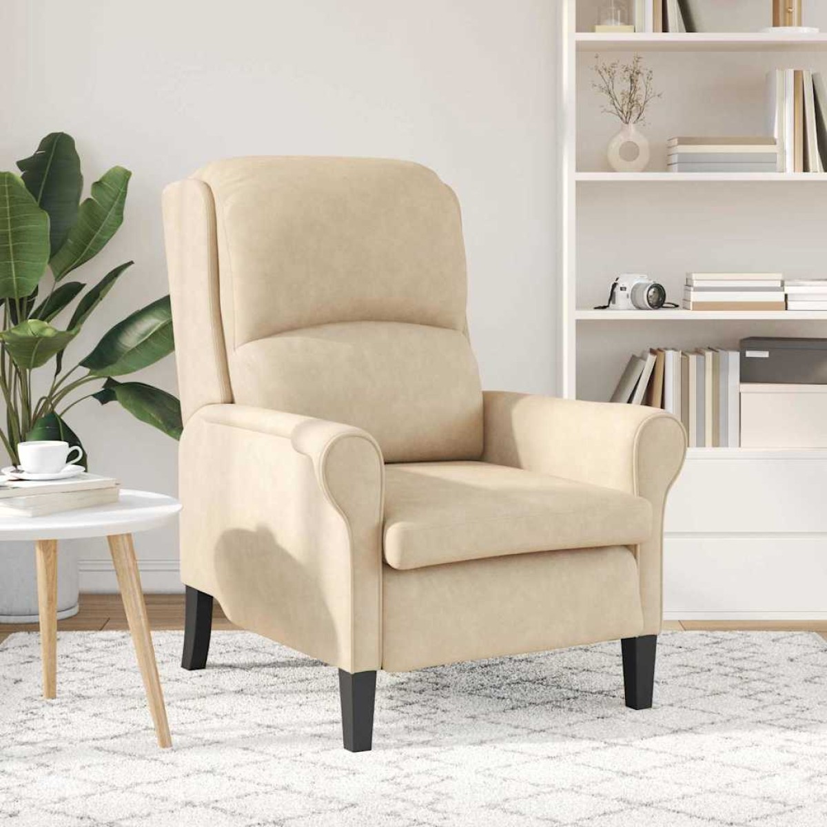 vidaXL Πολυθρόνα Κρεμ 76 x 94 x 102 εκ. Μικροΐνες