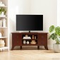 vidaXL Ντουλάπι TV με ράφι Καφέ 100 x 40,5 x 46 εκ. Στερεό ξύλο Μαόνι