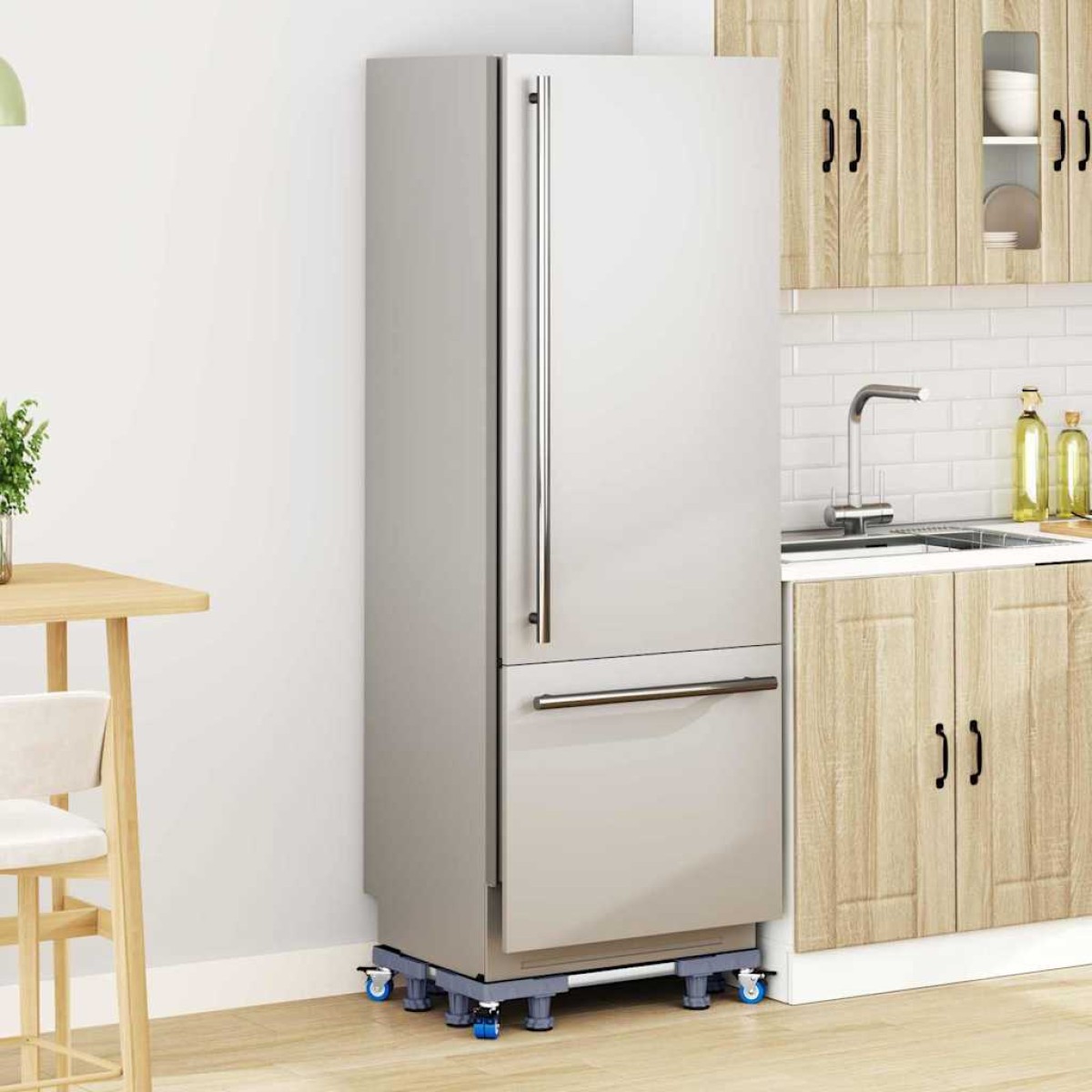 vidaXL Βάση πλυντηρίου ρούχων Γκρι 66 x 66 x 12 εκ Ανοξείδωτο ατσάλι