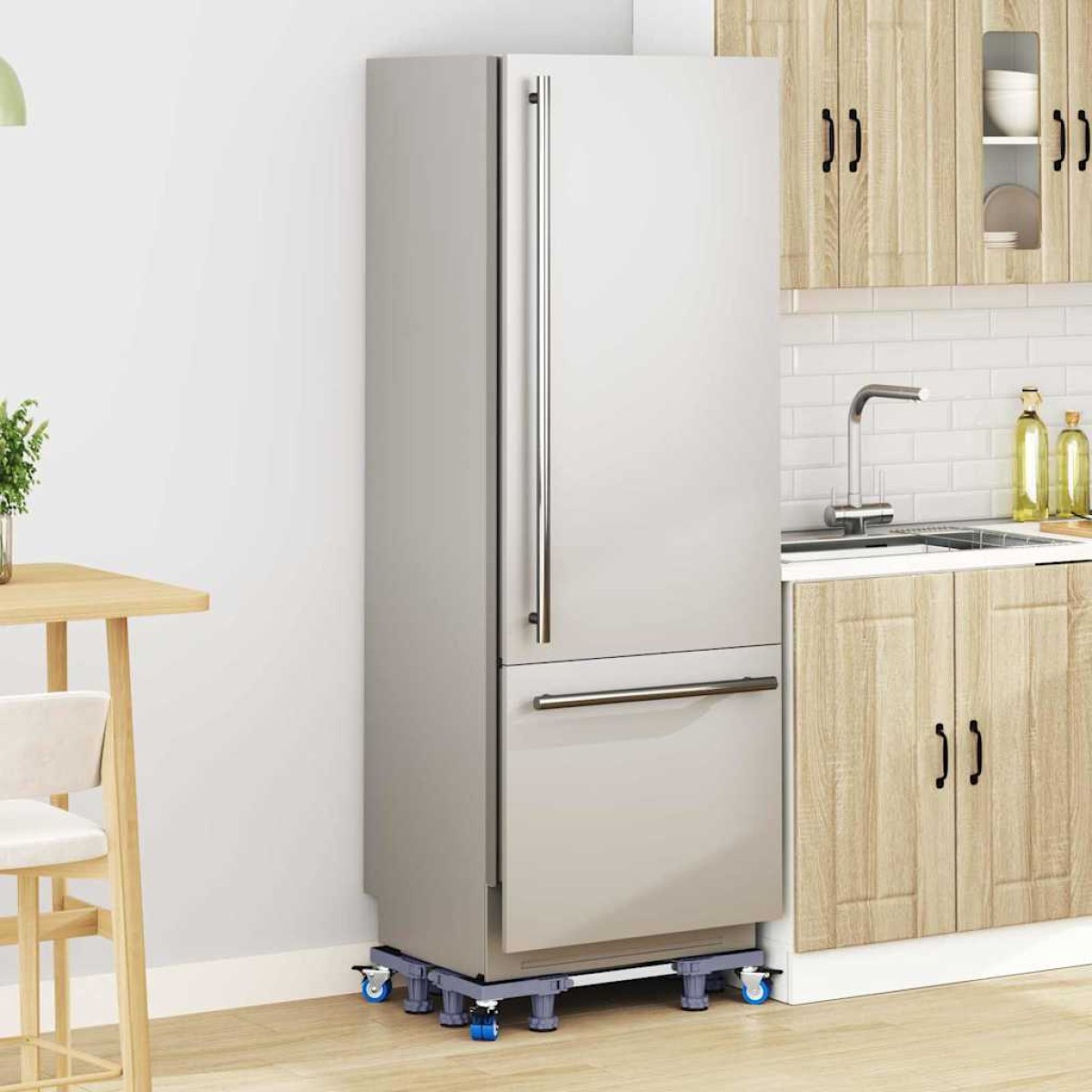 vidaXL Βάση πλυντηρίου ρούχων Γκρι 67 x 67 x 12 εκ Ανοξείδωτο ατσάλι