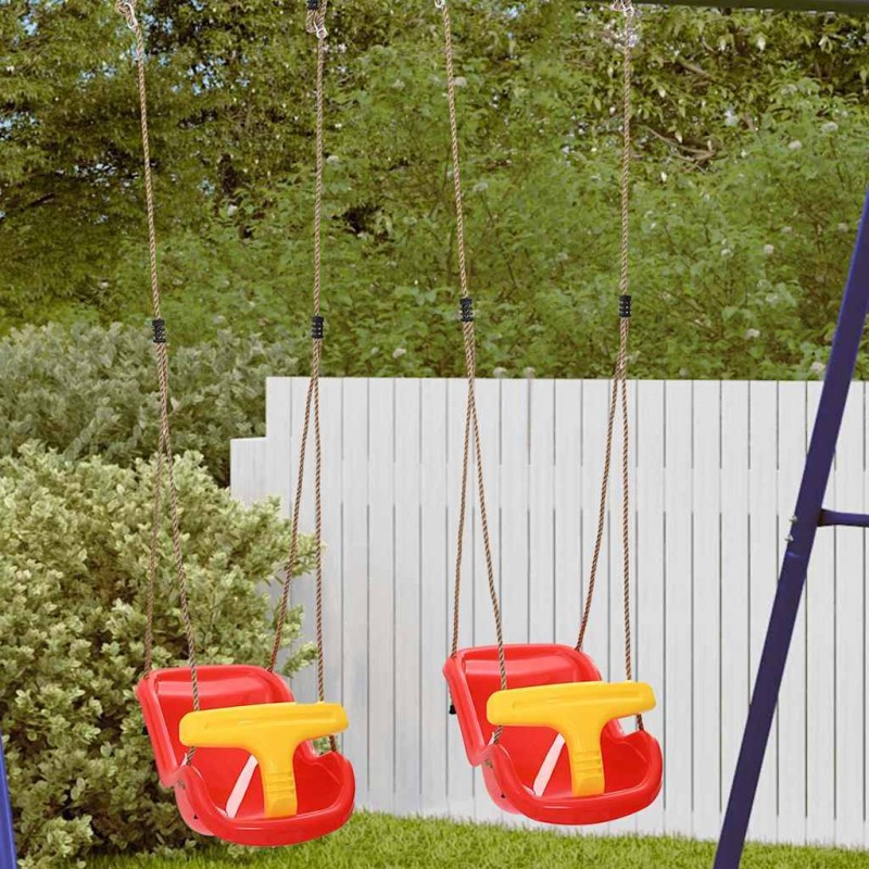 vidaXL Κούνια ρηλάξ 2 τεμ. Κόκκινο 36 x 43 x 42 εκ. Πλαστικό