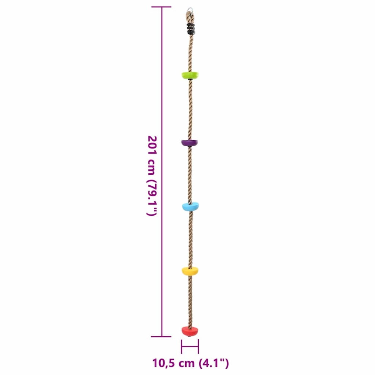 vidaXL Σκοινί Αναρρίχησης Πολύχρωμο 10,5 x 10,5 x 201 εκ. Πολυεστέρας