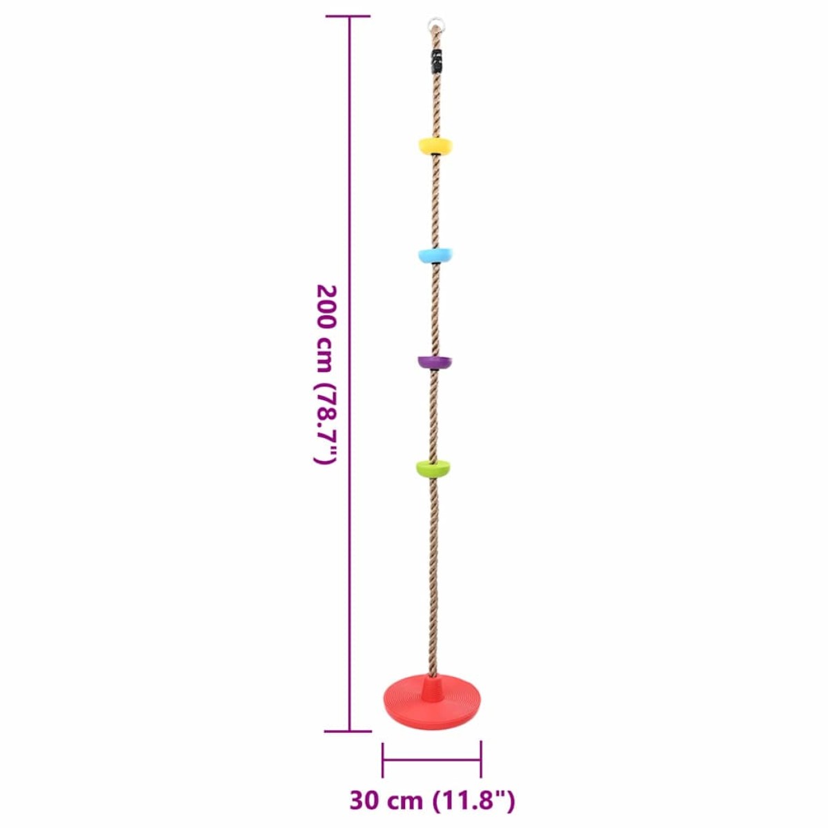 vidaXL Σκοινί Αναρρίχησης Πολύχρωμο 30 x 30 x 200 εκ Πλαστικό