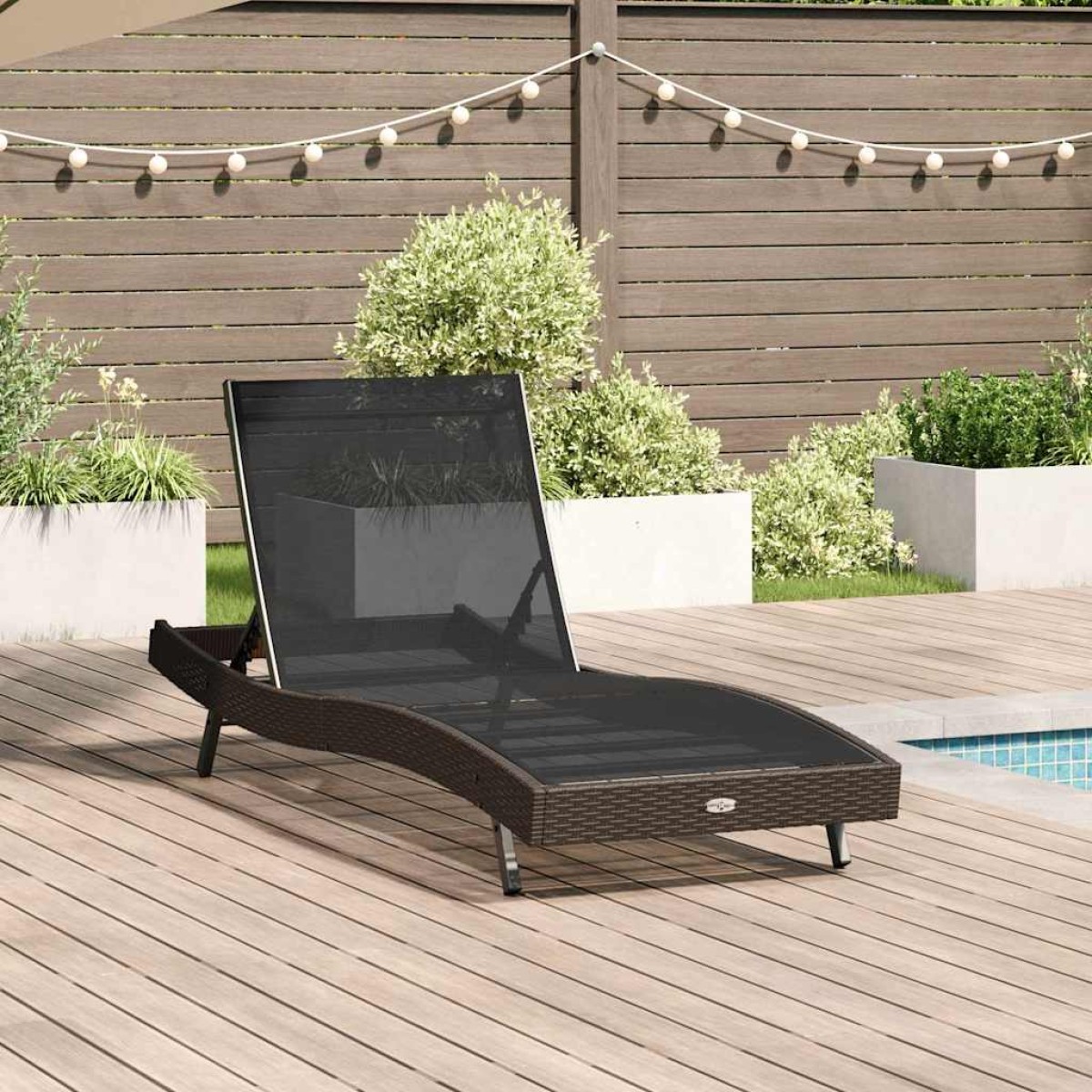 vidaXL Ξαπλώστρα 197 x 70 x 82 εκ. συνθετικό ρατάν