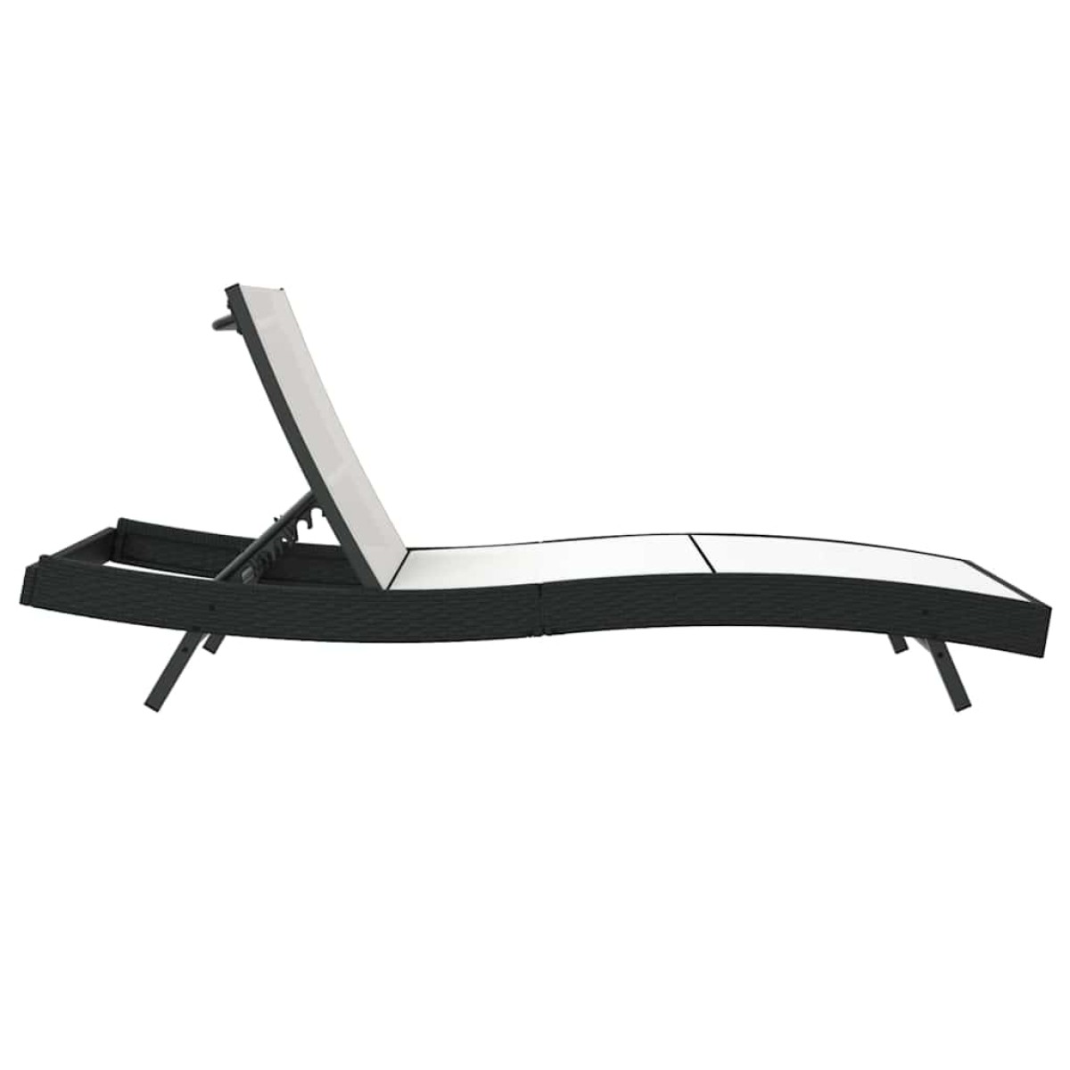 vidaXL Ξαπλώστρα Μαύρο και Λευκό 197 x 70 x 82 εκ. συνθετικό ρατάν