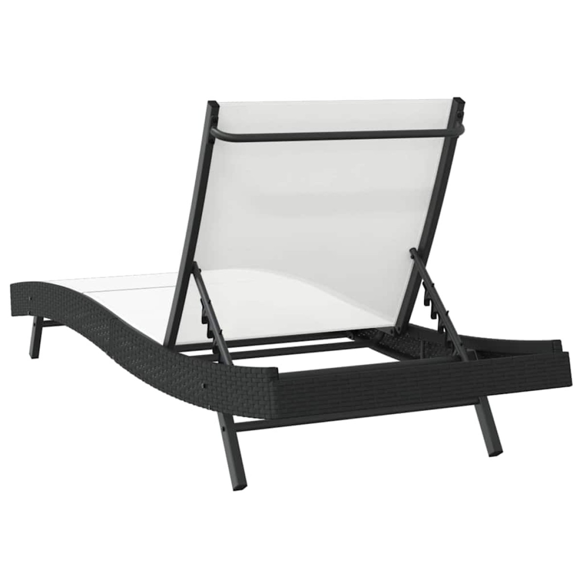vidaXL Ξαπλώστρα Μαύρο και Λευκό 197 x 70 x 82 εκ. συνθετικό ρατάν