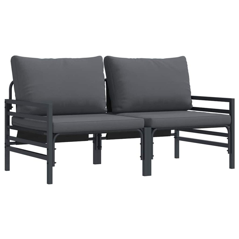 vidaXL Εξωτερικά Έπιπλα 2 Τεμάχιο Ανθρακί 80 x 80 x 71 cm Ατσάλι