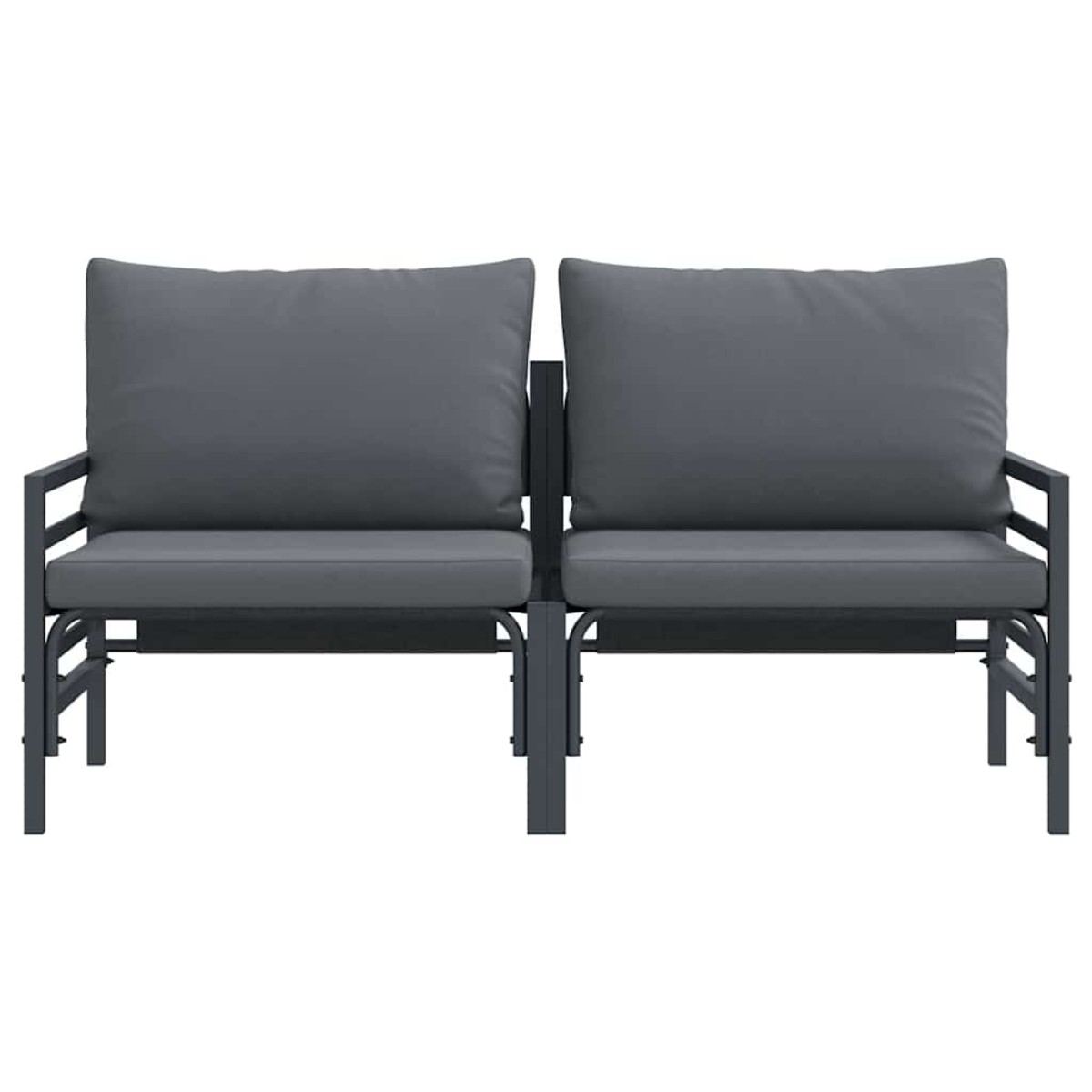 vidaXL Εξωτερικά Έπιπλα 2 Τεμάχιο Ανθρακί 80 x 80 x 71 cm Ατσάλι