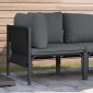 vidaXL Εξωτερικά Έπιπλα με μαξιλάρι Ανθρακί 80 x 80 x 71 cm Ατσάλι
