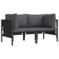 vidaXL Εξωτερικά Έπιπλα 2 Τεμάχιο Ανθρακί 80 x 80 x 71 cm Ατσάλι