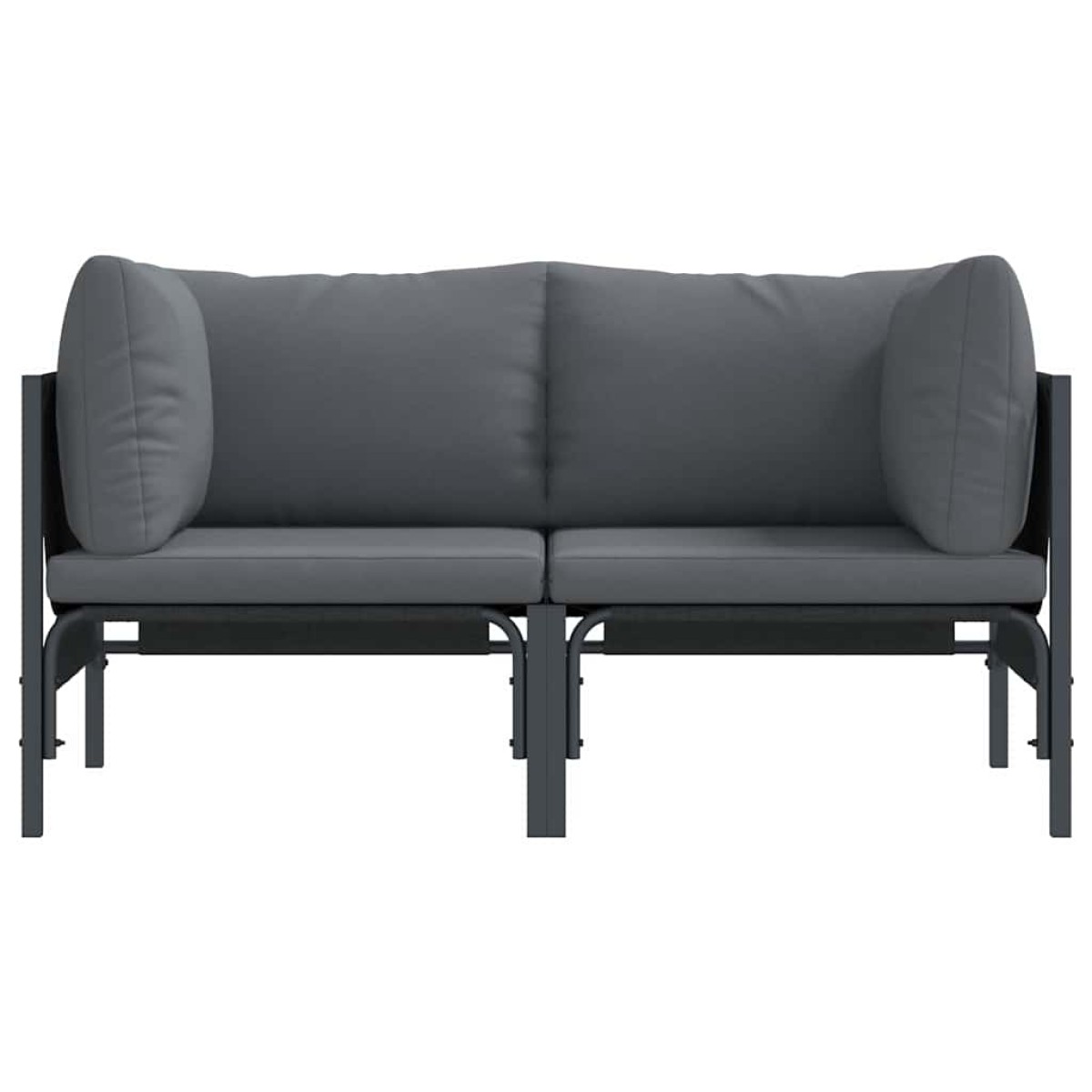 vidaXL Εξωτερικά Έπιπλα 2 Τεμάχιο Ανθρακί 80 x 80 x 71 cm Ατσάλι